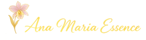 Logo of Ana Maria Essence with a flower design on a white background